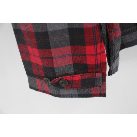NWT Gramicci Men's Size M Wool Blend Burner Flannel Hoodie Fiery Red plaid check - Picture 6 of 9